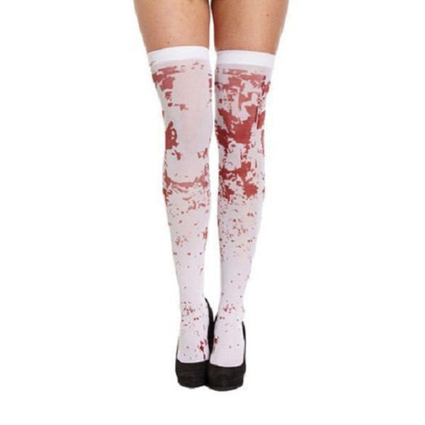 desire #50 2018 new creative Women Sexy Horror White Halloween Party Bloody Nurse Fancy Long Socks