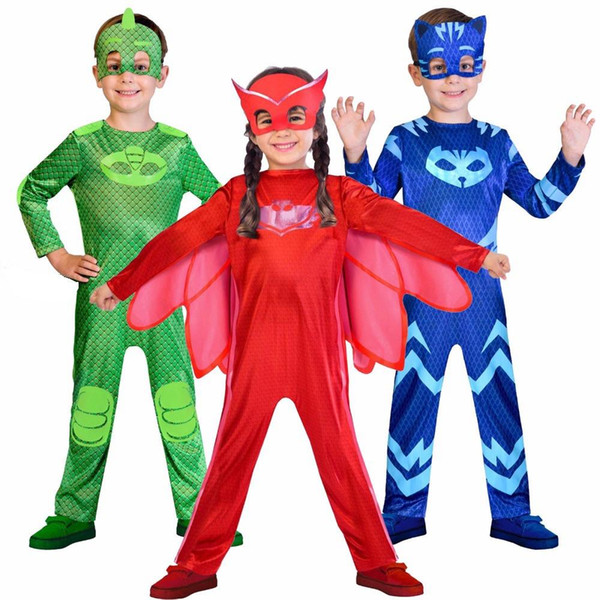 NEW!jumpsuit+masks Catboy Owlette Gekko Costume birthday supplies party favors kids PJ halloween costume