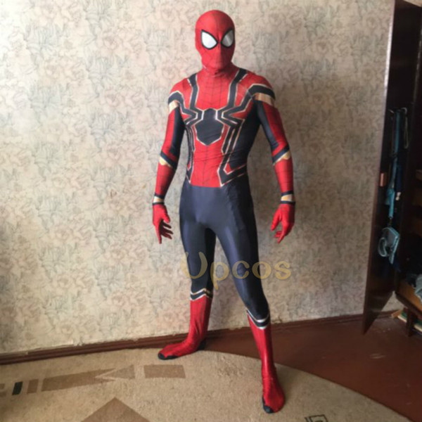 Wholesale Spiderman Home Cosplay Costume Tom Holland Iron Spider Man Suit Disfraz Q190428