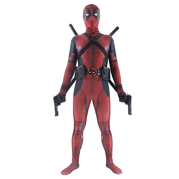 Deadpool costume adult Man marvel cosplay deadpool costumes men kids Wade Wilson Spandex Lycra Nylon Zentai bodysuit Halloween