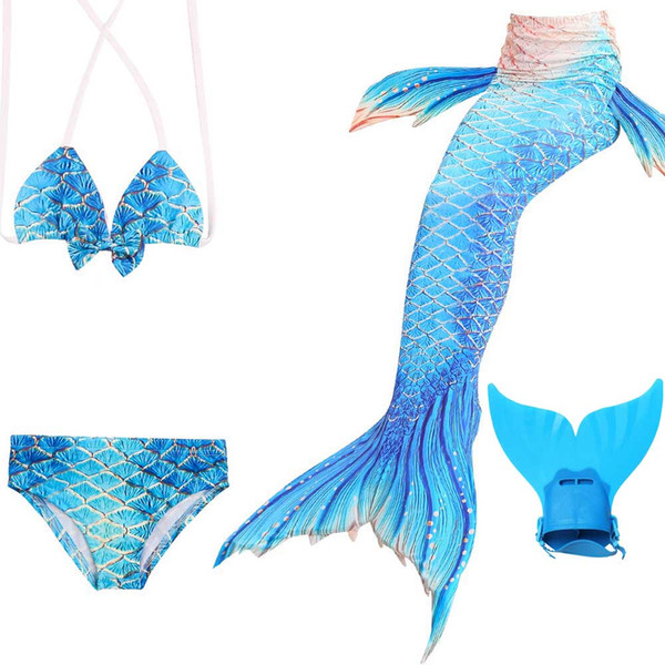 Mermaid Tail For Swimming Girls Bikini Swimsuit Cosplay Kids Swimmalbe Mermaid Tail Princess Dress Costume And