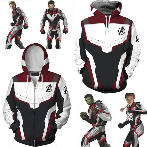 Avengers 4 Endgame Hoodies Advanced Tech 3D print T-shirt Hoodies Men's Zipper Sweatshirts Pants Casual Jacket Cosplay Costume