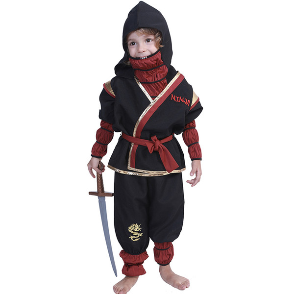 Halloween Dress Ninja Children's Clothing Performance Sets Boy Girl Available Halloween Carnival Cosplay Costume Headwear Waistband Pants