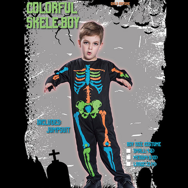 Skeleton Bloody Ghost Boy Costume Halloween Costume Carnival Skull Ghost Horror Children Clothes For Cosplay Party Dress Onesies