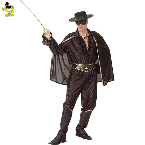 New arrivals man Zorro cosplay costumes movie The New Adventures of Zorro costume Bandit Hero outfit for masquerade