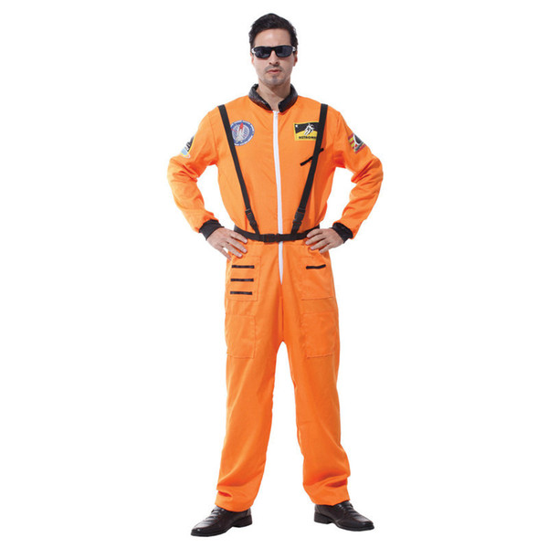 Free Shipping Halloween Cosplay Costumes Adult Stage Performance White Orange Collection Astronaut Suits Astronaut Spacesuit