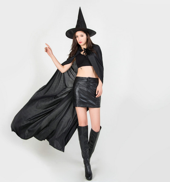 New Halloween Cosplay Party Witches Gothic Beauties With Hat Suit Woman Pattern Costume Halloween Scare Performance Clothes Wear Suit