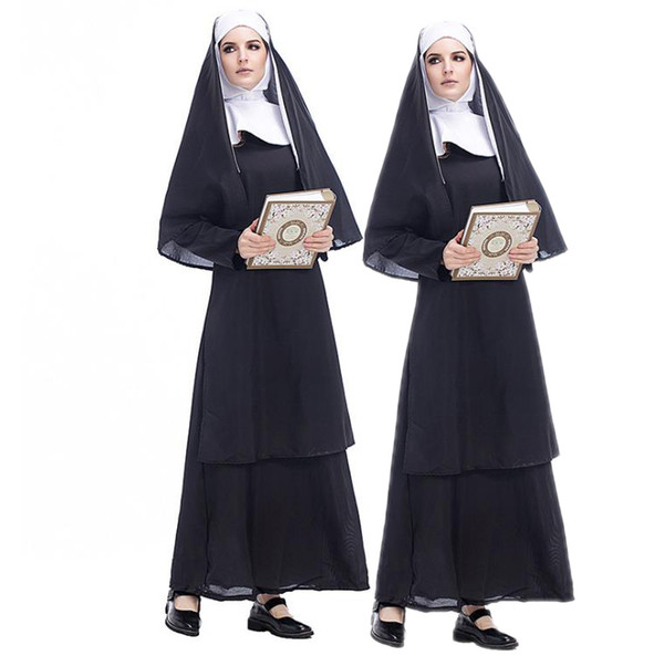 Designer Costumes & Cosplay New Halloween Costume Adult Jesus Christ Womens Long Sleeve Missionary Pastor Maria Priest Nun Service