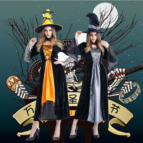 Women Designer Costumes Clothing Halloween Horror Witch Cosplay Costume Witch Cosplay Stage Pack Nightclub Theme Party Costume