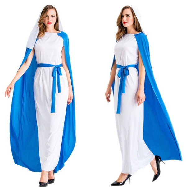 Designer Halloween Costume Adult Jesus Christ Women Missionary Pastor Clothing Fashion Maria Priest Nun Service Role Play