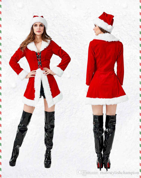 Christmas Womens Cosplay Costume Designer Santa Claus Costumes Halloween Female Cosplay Clothing