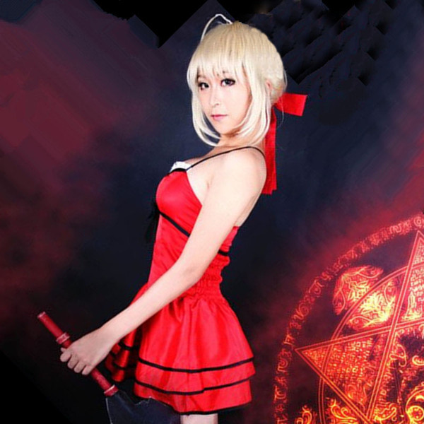 Nero Claudius Caesar Augustus Germanicus cosplay costumes red dress Japanese game Fate/EXTRA clothing Masquerade/Mardi Gras Carnival costume