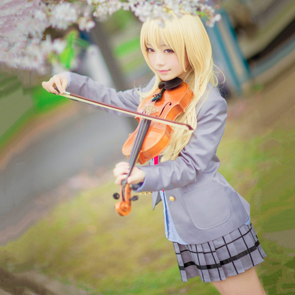 Miyazono Kaori Arima Kousei costumes cosplay uniform skirt Japanese anime Your Lie in April clothing Masquerade/Mardi Gras/Carnival costumes