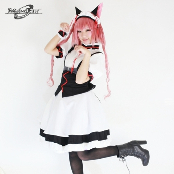 Faris Nyanyan cosplay costumes Maid wear Japanese anime Steins Gate 0 clothing Halloween costumes women dresses Free 