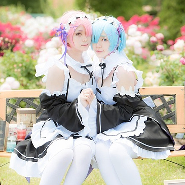 Rem cosplay costumes maid wear Japanese anime Re:Zero kara Hajimeru Isekai Seikatsu clothing Halloween costumes