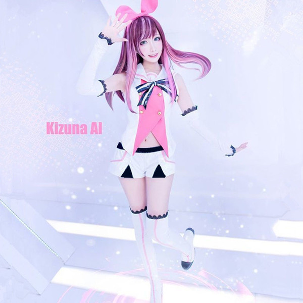 Kizuna AI cosplay costumes Japanese anime YouTube channel A.I.Channel clothing Masquerade/Mardi Gras/Carnival costumes Free shipping