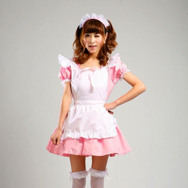 Shanghai Story Pink Maid Cosplay costumes Japanese Anime Cosplay for women Girls Lolita Dress Restaurant Uniforms set