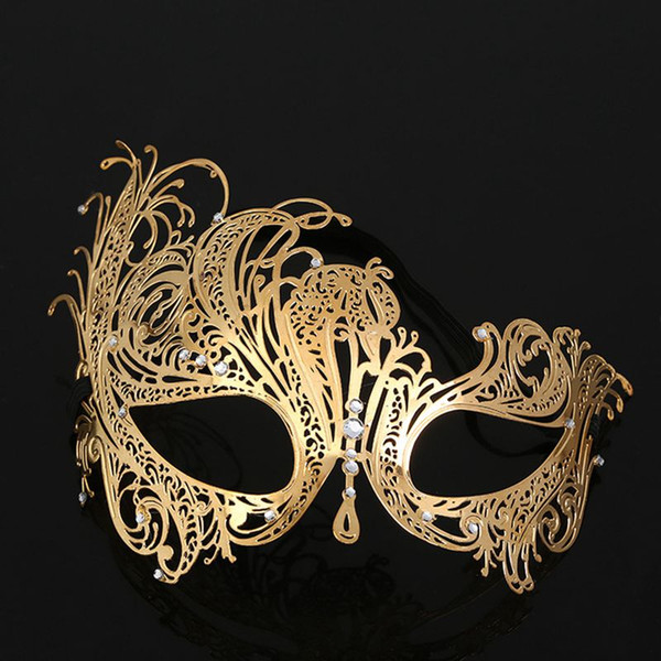 Hanzi_masks party mask 2018 New high quality silver Diamond metal Venetian mask dance party supplies Horror