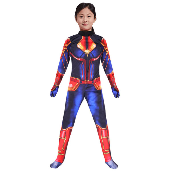 The avengers Captain Marvel Carol Danvers Ms Marvel Costumes Catsuit Tracksuit cosplay 3D Printed slim rompers jumpsuit clothes AAA1945