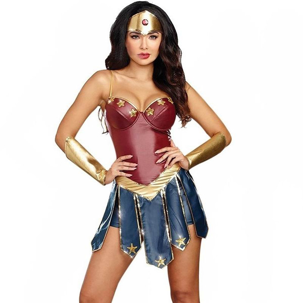 Wonder Woman Cosplay Costumes Adult Justice League Super Hero Costume Christmas Halloween Sexy Women Fancy Dress Diana Cosplay