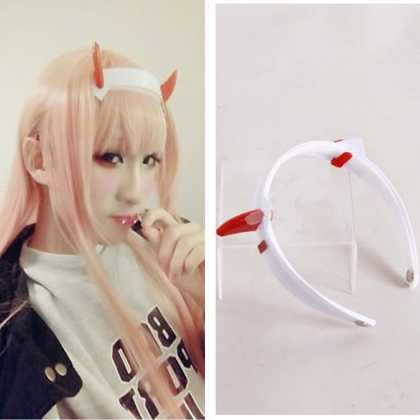 DARLING in the FRANXX Cosplay 02 ZERO TWO Headband Devil Horn Hairband Hairclip