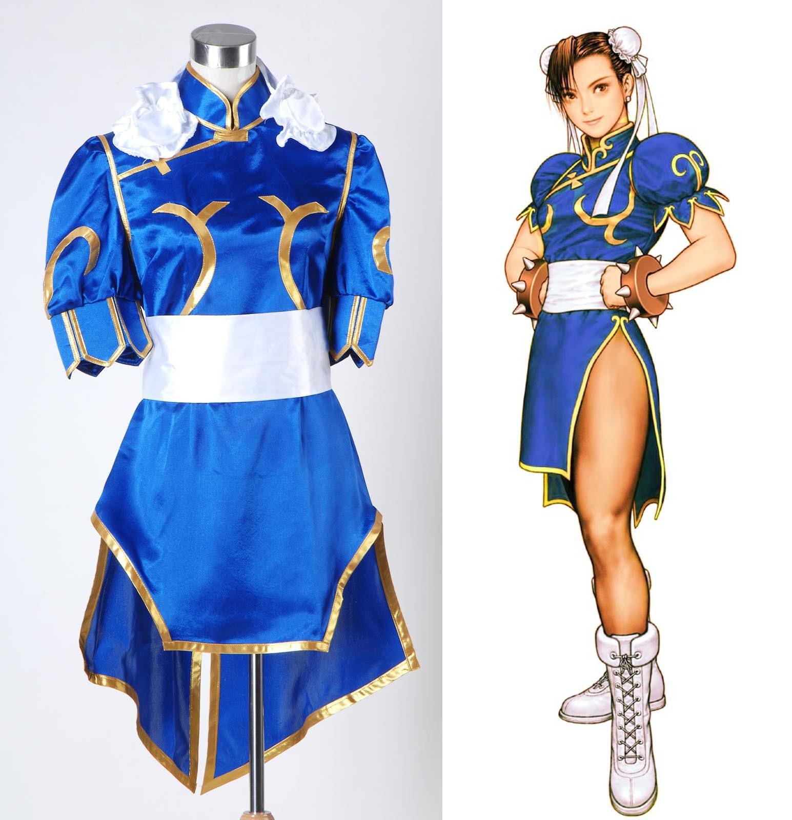 Street Fighter Chun Li ChunLi Blue Dress Cosplay Costume*Custom Made*