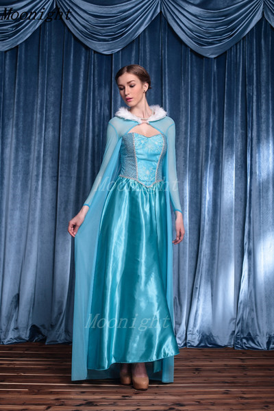 Wholesale-adult princess dress cosplay halloween costumes for women adult snow queen costume cosplay Party Formal Dress blue