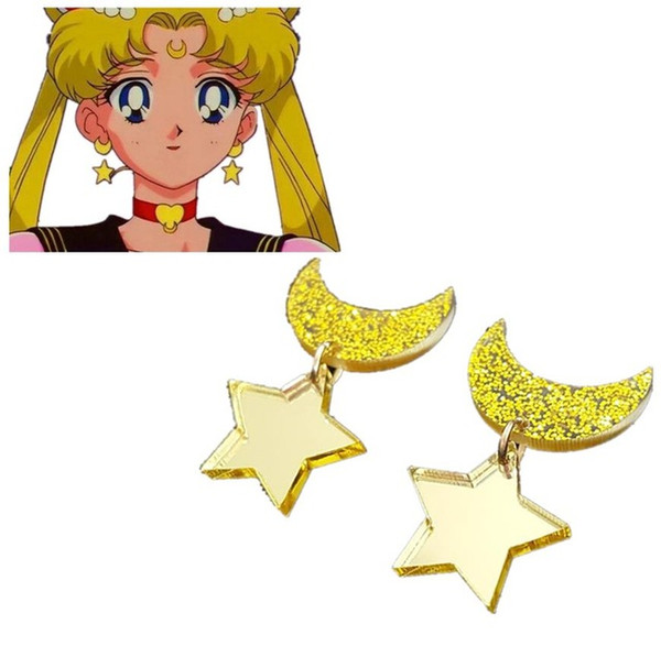 dropAnime Sailor Moon Cosplay Kawaii Star Moon Space Earrings Ear Clip