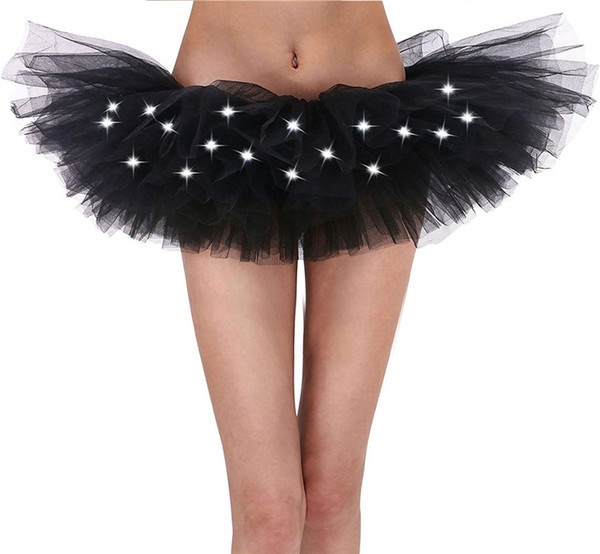 Women's LED Light Up Neon Tulle Tutu Skirt Costume Party Dance Show Nightclub Christmas Halloween Party Dress up