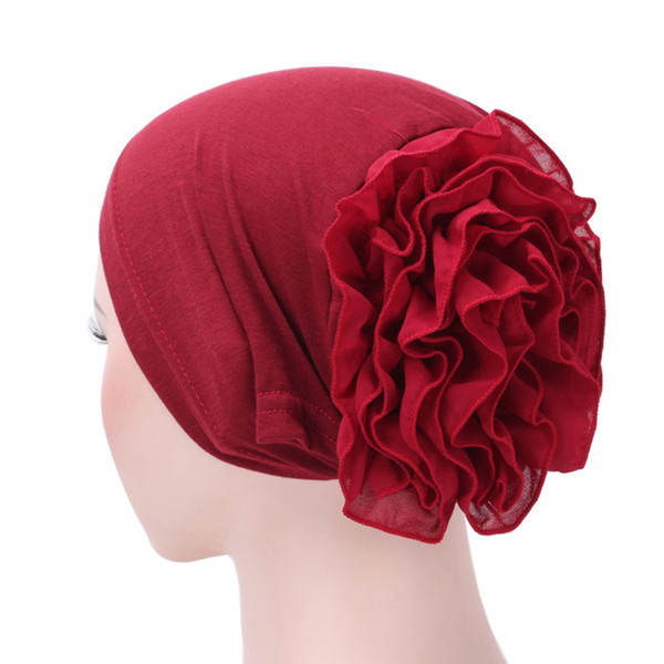 Muslim Hijab Turban Arabic Head Scarf Flower Women Chemo Cap Cotton Bandana