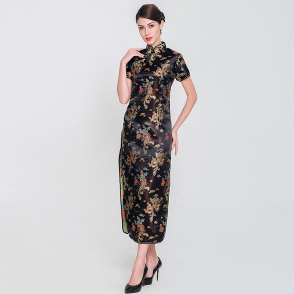 Large Size 3XL 4XL 5XL 6XL Women Chinese Style Dress Rayon Slim Long Qipao Elegant Mandarin Collar Cheongsam Vintage Vestidos