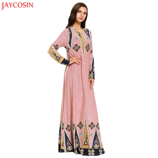 JAYCOSIN Muslim woman dress Beaded Kaftan Abaya Dubai Women Robe Islamic plus size caftan Dress vestidos muslim abaya z427