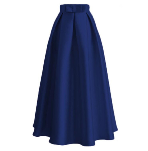 Women Elegant Solid Bow Princess Muslim Fashion Bud Skirt Long Ball Gown Skirts Islamic Clothing Ankle-Length High Waist Bottom