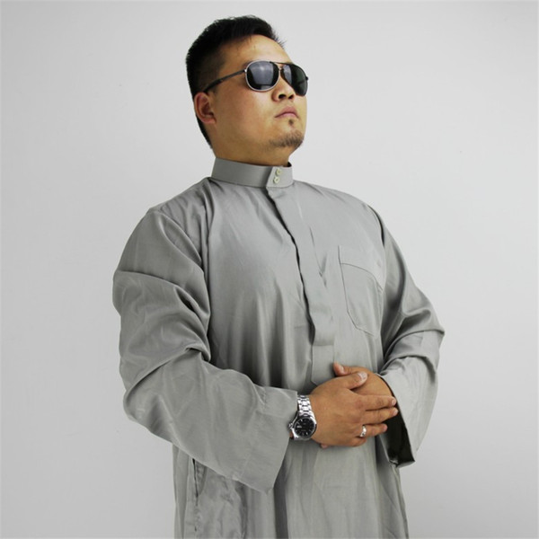 Arab Men Jubba Thobe Islamic Clothing Muslim Robes Arabic Dubai Saudi Traditional Islam 60%Cotton Eid-Mubarak Prayer Service