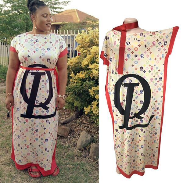 new african 100% cotton printing elastic bats sleeve loose style dashiki long dresses