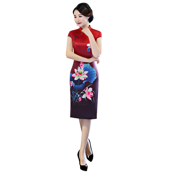 Shanghai Story 2018 New Sale Vintage Qipao dress with Lining Chinese Dress Floral Cheongsam Qipao for Women