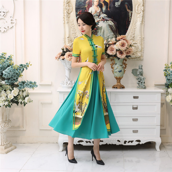 Shanghai Story Vietnam Dress Chinese traditional Clothing For Women Qipao long Chinese Oriental dress modern cheongsam ao dai Dress