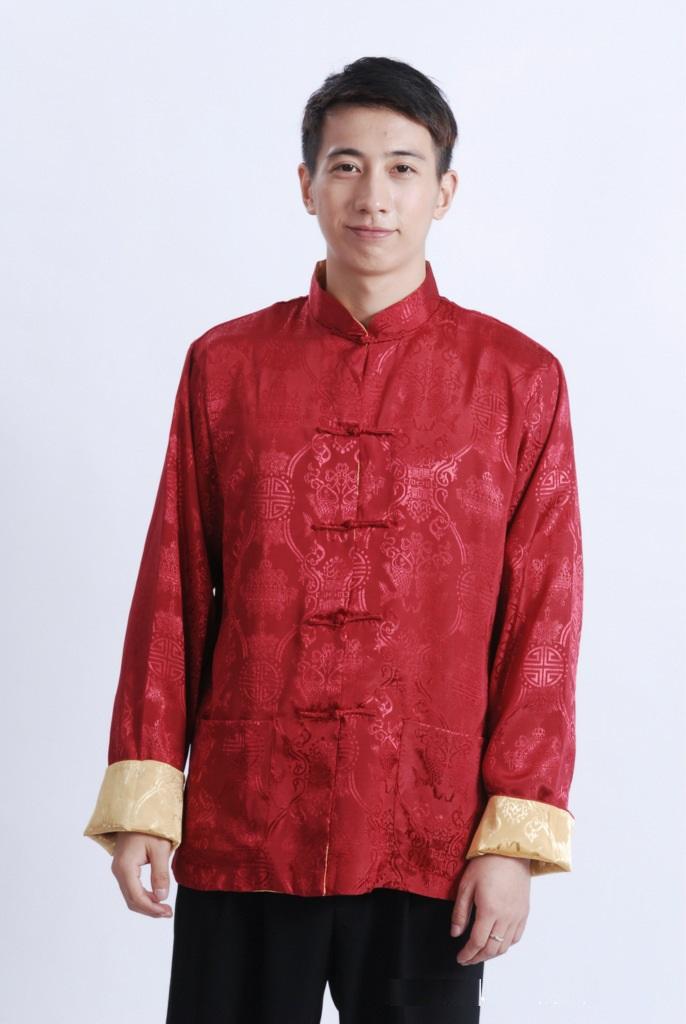 Shanghai Story Long Sleeve Chinese Traditional ethnic clothing Red/Gold Two-sides wear tang suit mandarin collar jacket M1044