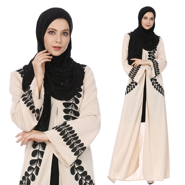 2018 Fashion Supply Printing Cardigan Muslim Dress Middle East Robes National Liturgical Women Dresses Mujer Vestidos Musulman