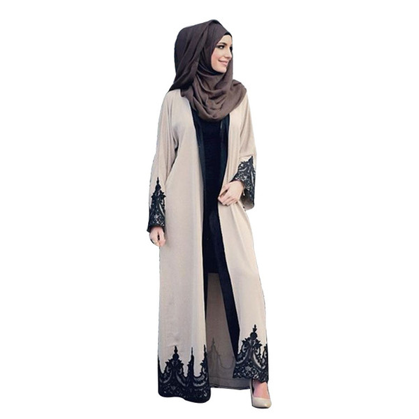 New abaya for women lace long sleeve muslim dress Islamic turkish women clothing Djellaba Robe Dress