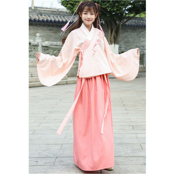 Chinese retro style 2018 spring and autumn elements pipa sleeve embroidery daily coat skirt suit female temperament