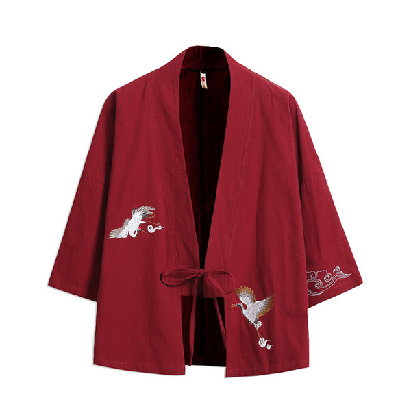 Pure cotton thin coat embroidered tang suit modified Chinese style enlarged size youth han cardigan