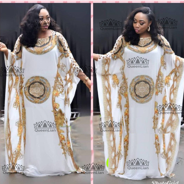 2018 (L-XXXL) New Fashion Chiffon Super Size African Loose Long Dashiki Traditional Party Dress For Lady