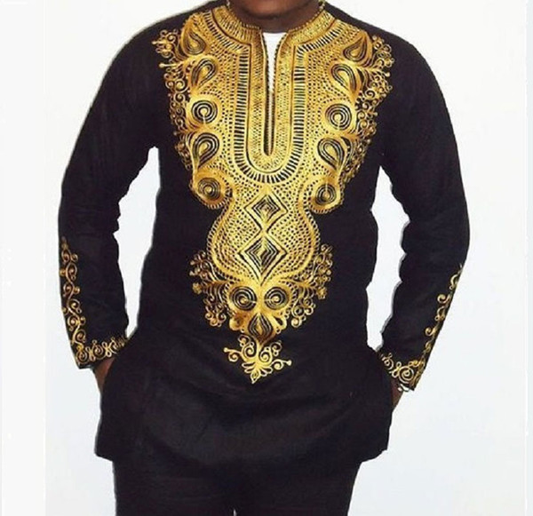 Africa Clothing African Dashiki Traditional Dashiki Maxi Man Shirt 2018 Brand New Ethnic Printed Long Sleeve Shirt Chemise Homme