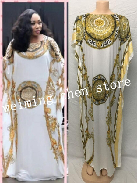 Dress Length:140cm Chest:116cm New fashion print sleeve loose style dashiki stripe long dresses for lady/women