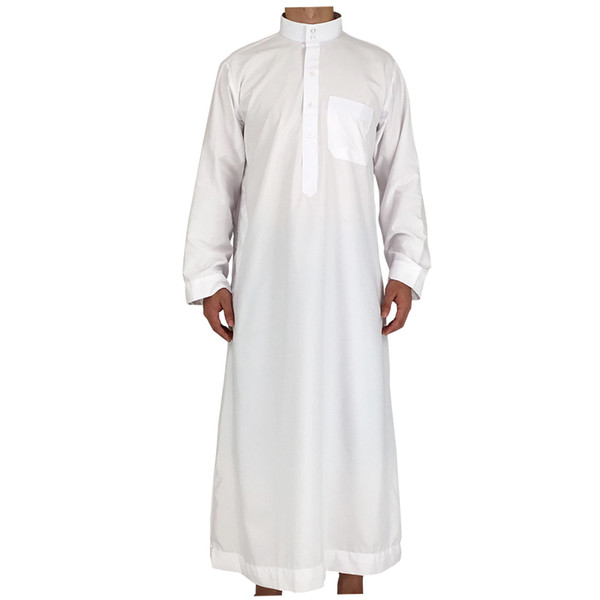 hot selling plain classic design white color prayer muslim thobe for 