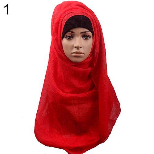 Wholesale-Bluelans Women's Cotton Comfortable Muslim Islamic Ramadan Hijab Long Scarf Shawl Headwear