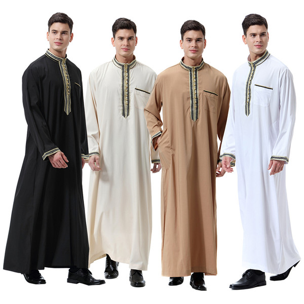 Fashion Muslim Clothing for Men India Islamic Clothing Mens Kaftan Jubba Thobe Abaya Arab Clothing Man Tang Dress Saudi Arabian Robe