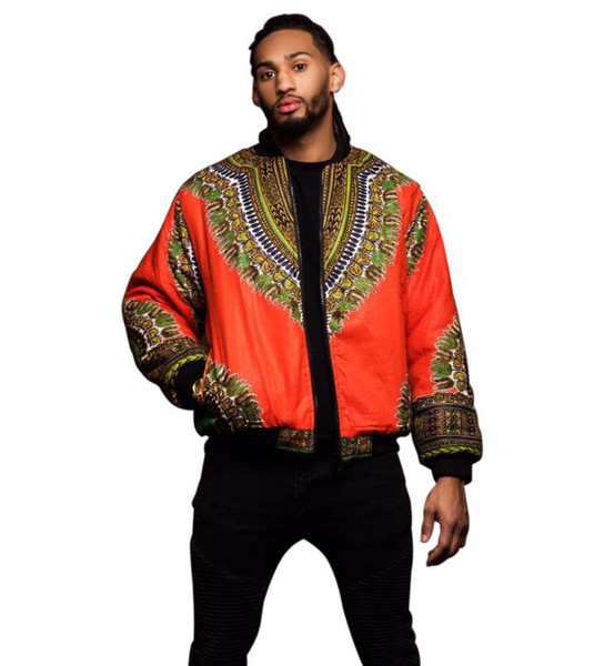 2018 Indie Folk Mens Jacket Coat Dashiki African Printed Bomber Jacket Outerwear Coats