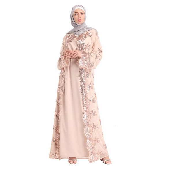 Abaya Dubai Luxury High Class Sequins Muslim Dress Embroidery Lace Ramadan Kaftan Islam Kimono Women Turkish Eid Mubarak